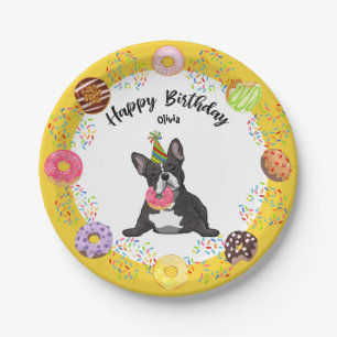 Funny French Bulldog Birthday Party Paper Plate Pappteller