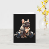 Funny French Bulldog Bodybuilding Gym Frenchie Wei Karte (Gelbe Blume)