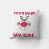 Funny French Bulldog & Cat Pillow Kissen (Rückseite)