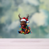 Funny French Bulldog Christmas Light Weihnachtsman Acrylschild (Neutral)