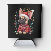Funny French Bulldog Christmas Light Weihnachtsman Dosenkühler (Vorderseite)