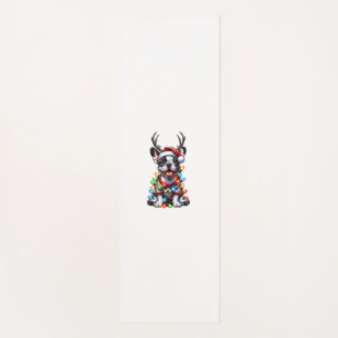 Funny French Bulldog Christmas Light Weihnachtsman Yogamatte