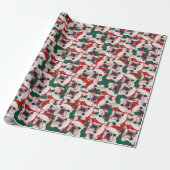 Funny French Bulldog Christmas Pattern Geschenkpapier (Ungerollt)