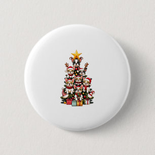 Funny French Bulldog Christmas Tree Weihnachtsmann Button