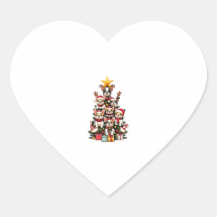 Funny French Bulldog Christmas Tree Weihnachtsmann Herz-Aufkleber