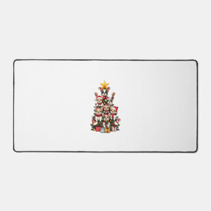 Funny French Bulldog Christmas Tree Weihnachtsmann Schreibtischunterlage