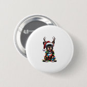 Funny French Bulldog Christmas Weihnachtsmannmütze Button (Vorne & Hinten)