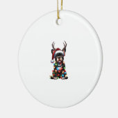 Funny French Bulldog Christmas Weihnachtsmannmütze Keramik Ornament (Links)