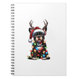 Funny French Bulldog Christmas Weihnachtsmannmütze Notizblock