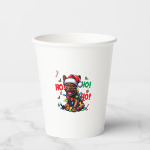Funny French Bulldog Christmas Weihnachtsmannmütze Pappbecher