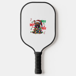 Funny French Bulldog Christmas Weihnachtsmannmütze Pickleball Schläger