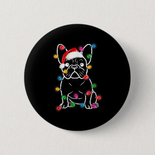 Funny French Bulldog Dog Tree Christmas Lights Paj Button
