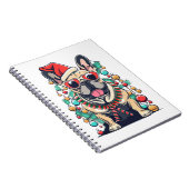 Funny French Bulldog Dog Tree Christmas Lights Xma Notizblock (Rechte Seite)