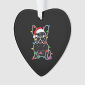 Funny French Bulldog Dog Tree Christmas Lights Xma Ornament (Vorderseite)