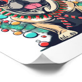 Funny French Bulldog Dog Tree Christmas Lights Xma Poster (Ecke)