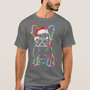 Funny French Bulldog Dog Tree Christmas Lights Xma T-Shirt