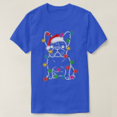 Funny French Bulldog Dog Tree Christmas Lights Xma T-Shirt (Design vorne)