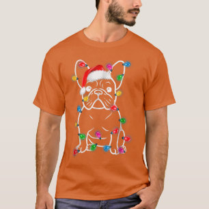 Funny French Bulldog Dog Tree Christmas Lights Xma T-Shirt