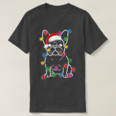 Funny French Bulldog Dog Tree Christmas Lights Xma T-Shirt (Design vorne)