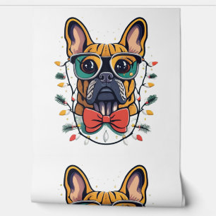 Funny French Bulldog Dog Tree Christmas Lights Xma Tapete