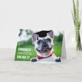 Funny French Bulldog Foto Abschluss Card Karte (Vorderseite)
