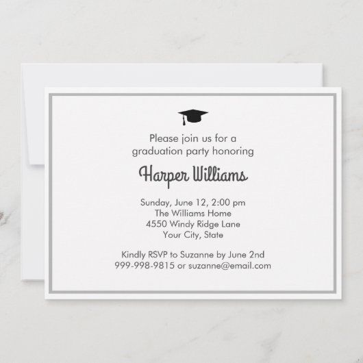 Funny French BullDog Foto Graduation Party Einladung (Rückseite)