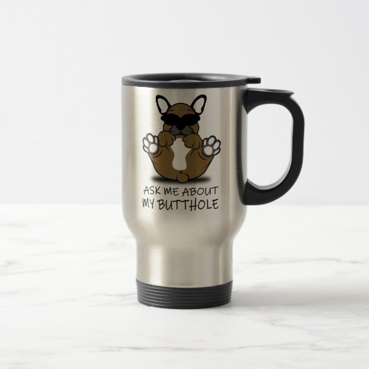 FUNNY FRENCH BULLDOG, Französisches Bulldog-Gesche Reisebecher (Rechts)
