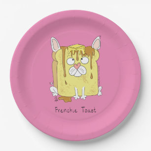 Funny French Bulldog Frenchie Niedlicher Hund Cart Pappteller
