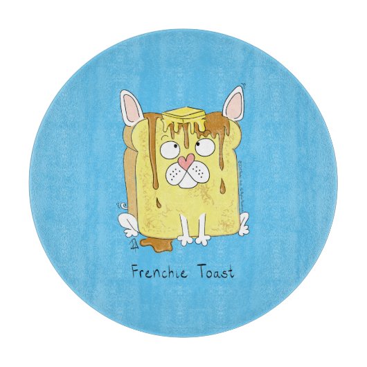 Funny French Bulldog Frenchie Niedlicher Hund Cart Schneidebrett (Vorderseite)