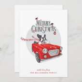Funny French Bulldog Frohe Weihnachtskarte Feiertagskarte (Vorne/Hinten)