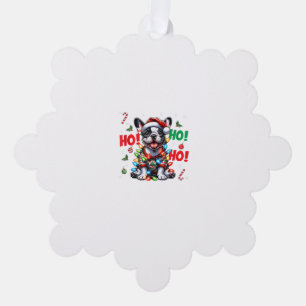 Funny French Bulldog HO HO HO Weihnachts-Weihnacht Ornament Karte