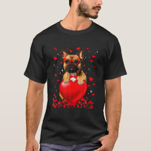 Funny French Bulldog Hund Herz Valentine Dog Lover T-Shirt