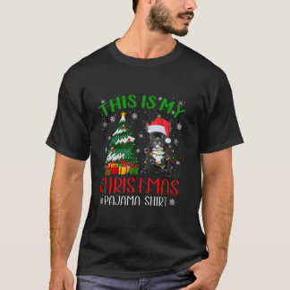 Funny French Bulldog Hund WeihnachtsLICHT Xmas Paj T-Shirt