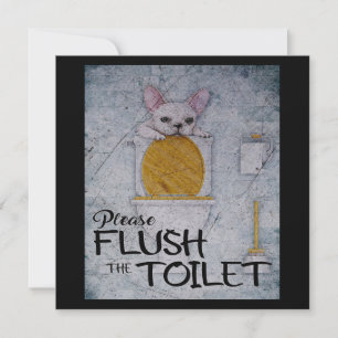 Funny French Bulldog in der Toilette   Hunde-Lover Feiertagskarte