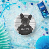 Funny French Bulldog Jail Mugshot Bad Dog Kriminel Pappteller (Party)