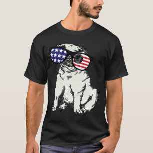 Funny French Bulldog mit amerikanischer Brille T-Shirt