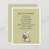 Funny French Bulldog mit benutzerdefiniertem Text Einladung (Vorne/Hinten)