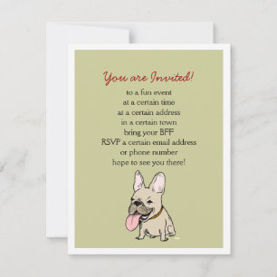 Funny French Bulldog mit benutzerdefiniertem Text Einladung