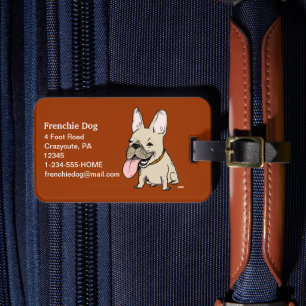 Funny French Bulldog mit riesigem Zungenstich Gepäckanhänger