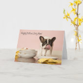 Funny French Bulldog Mother's Day Card Karte (Gelbe Blume)