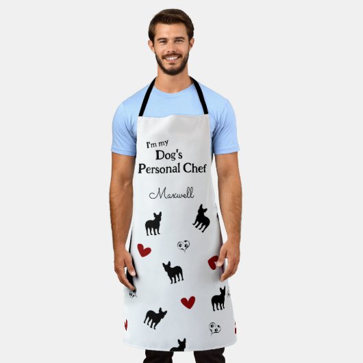 Funny French Bulldog Pattern Personalisiert Schürze (Getragen)