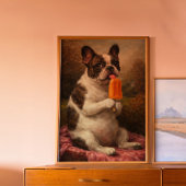 Funny French Bulldog Popsicle Wall Art Print Poster