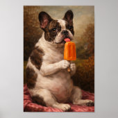 Funny French Bulldog Popsicle Wall Art Print Poster (Vorne)