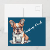 Funny French Bulldog Postcard Postkarte (Vorne/Hinten)