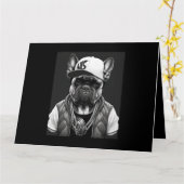 Funny French Bulldog Rapper Hip Hop Star Karte (Gelbe Blume)