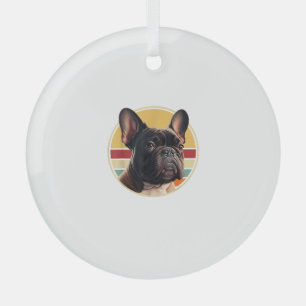 Funny French Bulldog Retro Outfits Niedlich für Ornament Aus Glas
