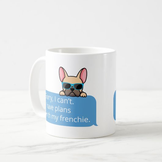 Funny French Bulldog Tasse (Vorderseite Links)