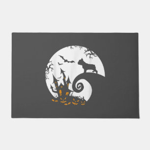 Funny French Bulldog und Moon Halloween Kostüm Fußmatte