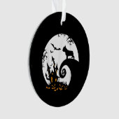 Funny French Bulldog und Moon Halloween Kostüm Ornament (Vorderseite)