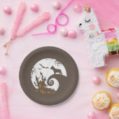 Funny French Bulldog und Moon Halloween Kostüm Pappteller (Party)